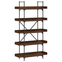 vidaXL Bookcase 5-Tier Brown Oak 39.4"x13"x71.1" Engineered Wood