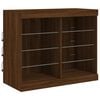 vidaXL Sideboard Brown Oak Engineered wood, Glass Medium Sideboard