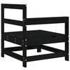 vidaXL Garden Corner Sofa Black Solid pine wood Medium Modular