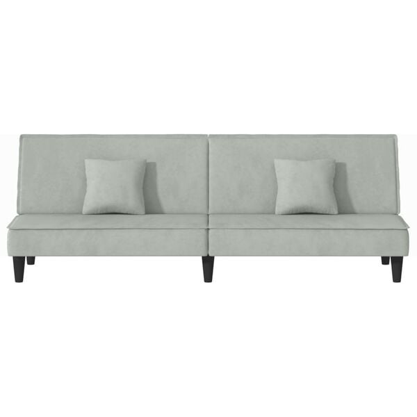vidaXL Sofa Bed Light Grey Velvet (100% polyester), plywood