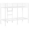 vidaXL Bunk Bed White Steel 31.5 x 79 in Bunk Bed Rectangular Modern