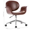 vidaXL Office Chair Brown Faux leather, metal Medium Swivel