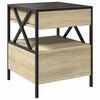 vidaXL Bedside Table Sonoma oak Engineered wood, glass, steel Standard