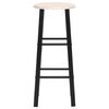 vidaXL Bar Stool Set of 2 Black and wood Steel frame, MDF seat Standard