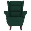 vidaXL Rocking Chair Dark Green Velvet, Solid Rubber Wood Medium