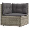 vidaXL Garden Corner Sofa Grey PE rattan, powder-coated steel, polyester