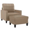 vidaXL Sofa Chair With Footstool Cappuccino Faux leather