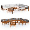 vidaXL Garden Lounge Set Cream Solid Acacia Wood Medium Durable