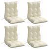 vidaXL Lowback Chair Cushion Set of 4 Cream Oxford fabric (100% polyester)