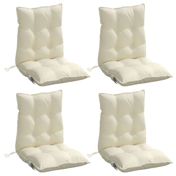vidaXL Lowback Chair Cushion Set of 4 Cream Oxford fabric (100% polyester)