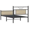 vidaXL Bed Frame Sonoma oak Engineered wood and steel Single Bed Frame