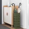vidaXL Umbrella Stand with Storage Olive 6.10 x 6.10 x 19.29 in Metal