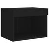 vidaXL 4 Piece TV Wall Stands with LED Lights Black