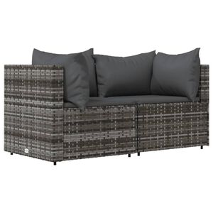 vidaXL Patio Corner Sofa Grey