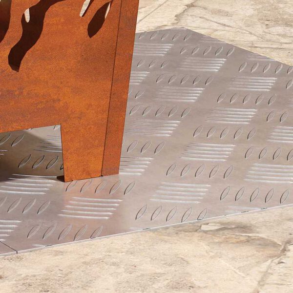 vidaXL Stair Tread Rectangular 2 pcs Silver 23.62 x 19.69 in Aluminium