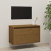 vidaXL Wall Cabinet Honey Brown Solid Pinewood Medium Wall Mounting