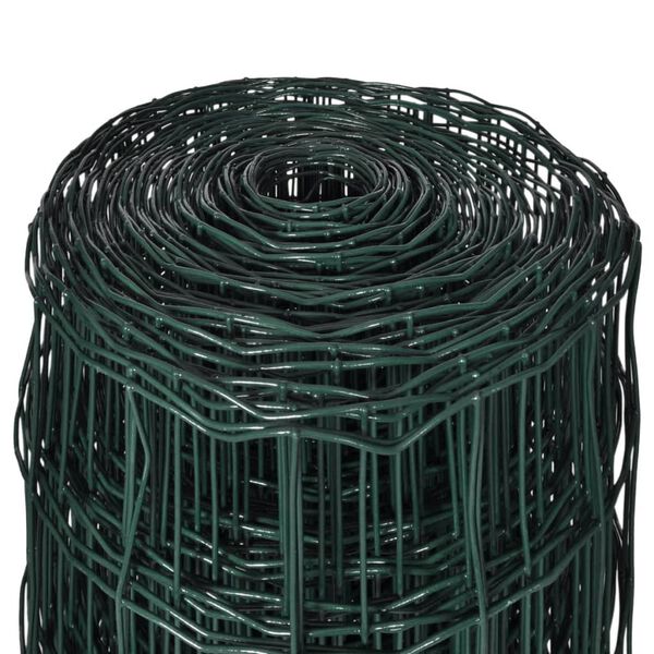 vidaXL Euro Fence Steel 82ftx3.3ft Green