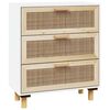 vidaXL Sideboard White Engineered wood, solid pine, natural rattan Medium