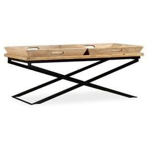 vidaXL Coffee Table Brown Solid mango wood Standard Removable Tray Top