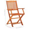 vidaXL Garden Chair Set of 8 Brown Solid eucalyptus wood Compact