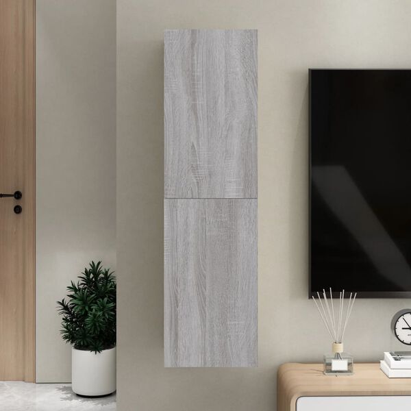 vidaXL Wall-mounted TV Cabinet Grey Sonoma Engineered wood Standard