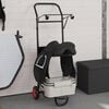 vidaXL Saddle Trolley Black Steel Compact Collapsible Saddle Trolley