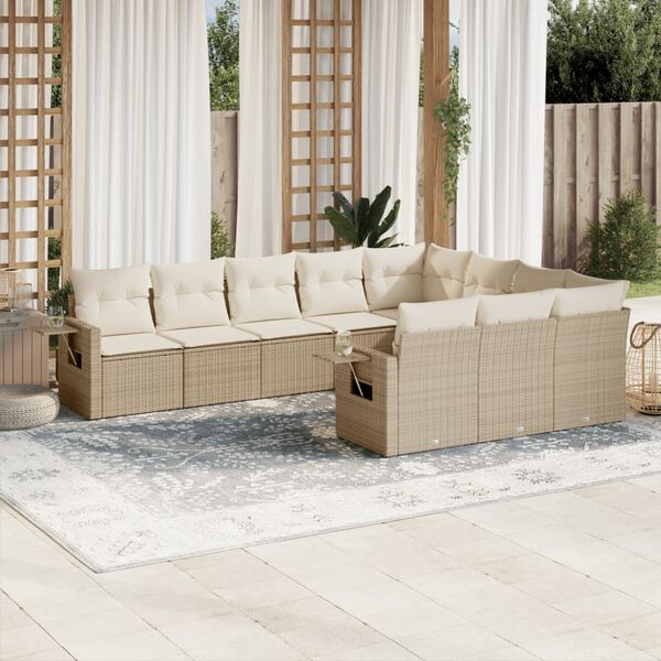 vidaXL Garden Sofa Set Beige, Cream White
