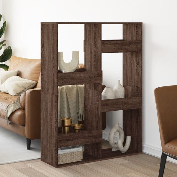 vidaXL Room Divider Brown Oak Engineered Wood 39.4x13.0x53.1 in