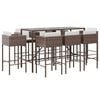 vidaXL Garden Bar Set Brown, Cream white