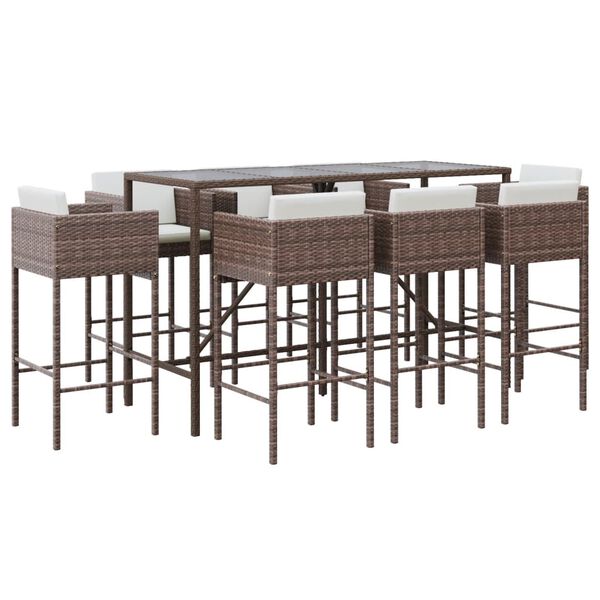 vidaXL Garden Bar Set Brown, Cream white