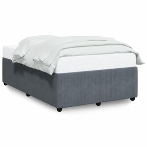 vidaXL Bed Frame Dark Grey Velvet, Plywood, Engineered wood, Solid Pine Wood