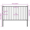 vidaXL Fence Panel with Posts Powder-coated Steel 5.6'x4.1' Black