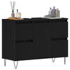 vidaXL Bathroom Sink Cabinet Black Oak 31.50 x 12.99 x 23.62 in
