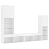 vidaXL TV Wall Unit White Engineered wood, Glass Large TV Wall Unit