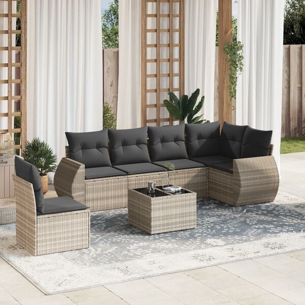 vidaXL Garden Sofa Set Light Grey