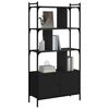 vidaXL Bookcase Black Engineered wood Medium Bookcase Rectangular