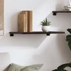 vidaXL Wall Shelf Dark brown Solid oak wood 23.6 x 15.7 x 0.8 in Durable