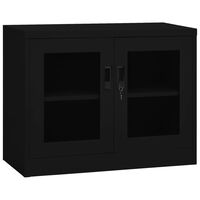 vidaXL Office Cabinet Black 35.4"x15.7"x27.6" Steel