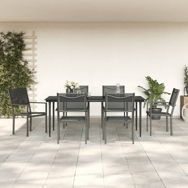 vidaXL Garden Dining Set Black, Anthracite