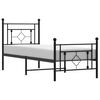 vidaXL Bed Frame Black Powder-Coated Steel Small Single Durable
