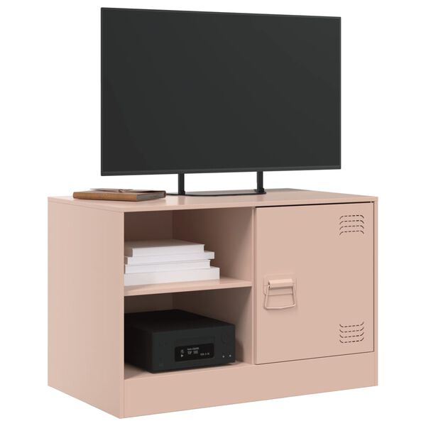 vidaXL TV Cabinet Set of 2 Pink Cold-rolled steel 26.4x15.4x17.3 in