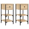 vidaXL Bedside Cabinet Set of 2 Sonoma Oak Engineered wood Medium