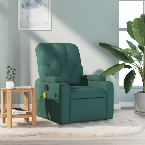 vidaXL Massage Recliner Chair Dark Green