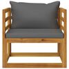 vidaXL Wooden Chair Dark Grey, Natural Wood Solid Acacia Wood Standard