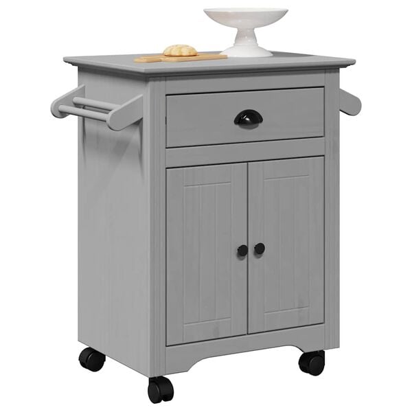vidaXL Kitchen Trolley "BODO" Grey 28.3x17.7x31.5"
