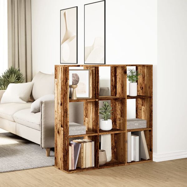 vidaXL Room Divider Bookcase Old Wood Engineered Wood Medium