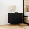 vidaXL Bedside Cabinet with Drawer Black Oak 19.69 x 15.35 x 16.14 in
