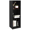 vidaXL Book Cabinet Black Solid Pinewood Medium Book Cabinet