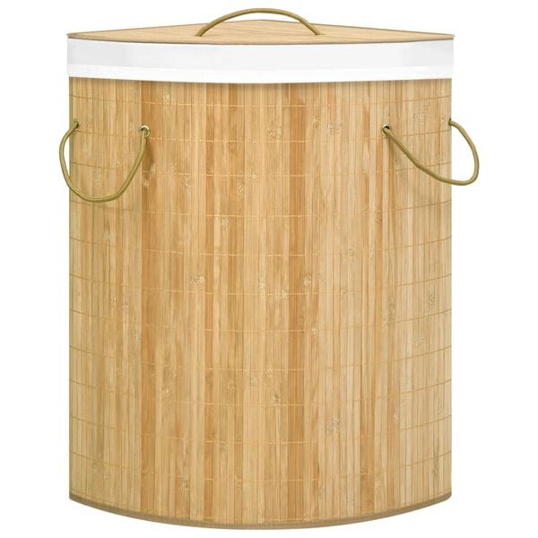 vidaXL Bamboo Corner Laundry Basket 15.9 gal