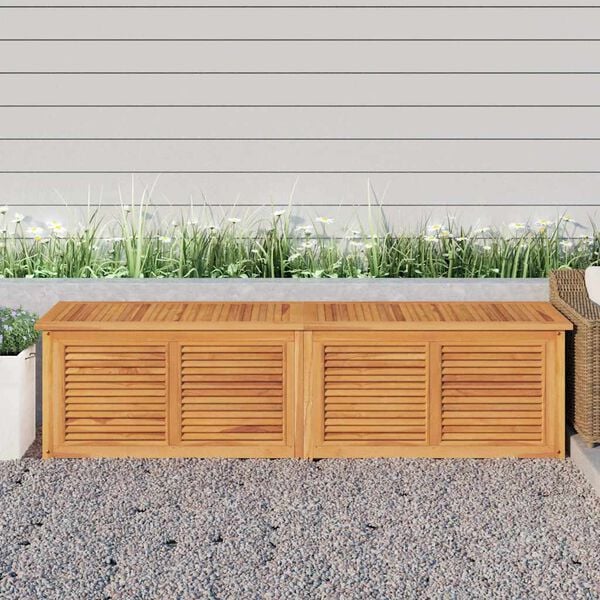 vidaXL Garden Storage Box Warm wood Solid Teak Wood Large